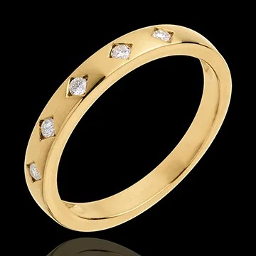 Diamond drops wedding ring - 5 diamonds