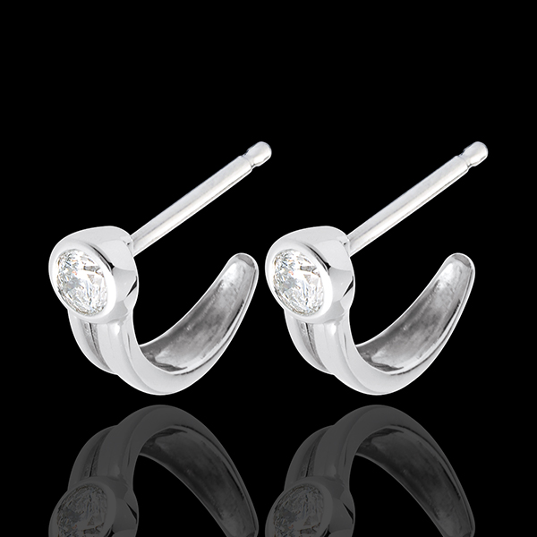 Snap diamond earrings-white gold studs - 0.25 carat