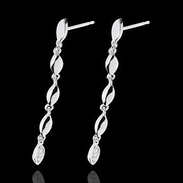 Pendientes Dulce Flor - oro blanco 18 quilates