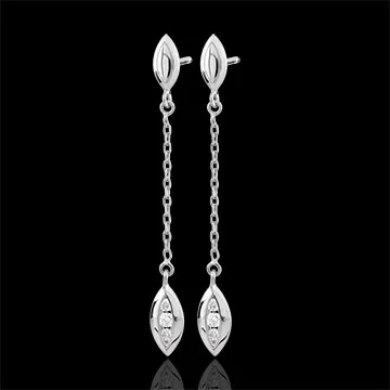 Pendientes Almendras - oro blanco 9 quilates 