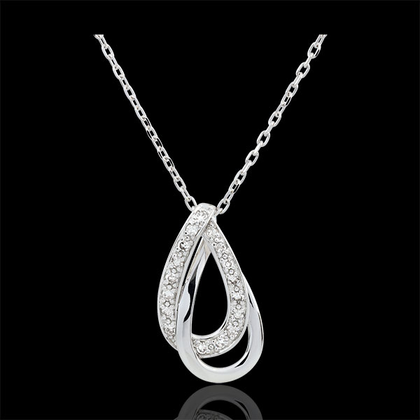 Collar Glamour - oro blanco 9 quilates y 17 diamantes