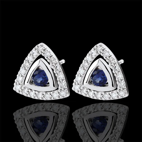 Pendientes Salma - oro blanco 9 quilates y zafiros azules