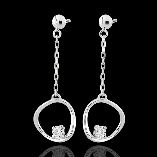 Pendientes Cosmo - oro blanco 9 quilates