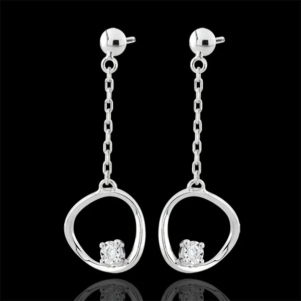 Pendientes Cosmo - oro blanco 9 quilates