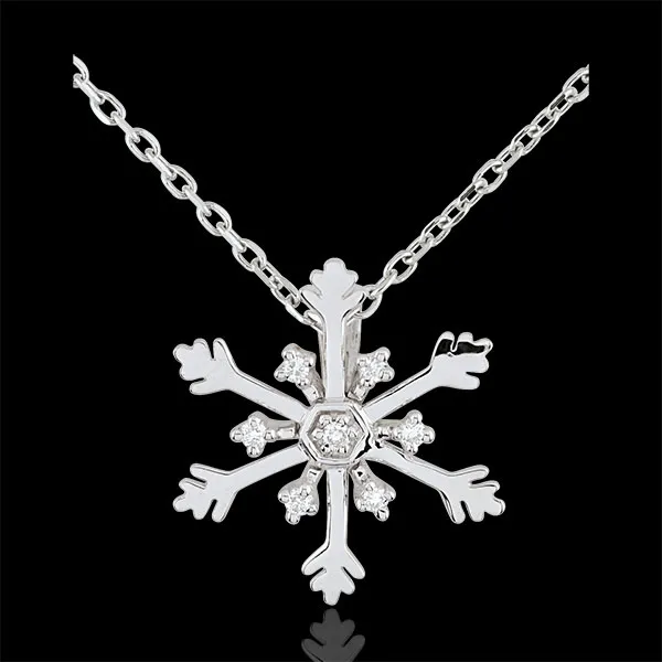 Colgante Copo de Nieve Austral - oro blanco 9 quilates 
