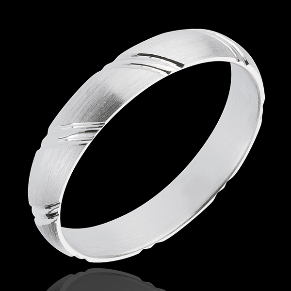 Alianza oro blanco Sellada 18 quilates