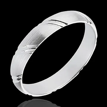 Alianza oro blanco Sellada 18 quilates