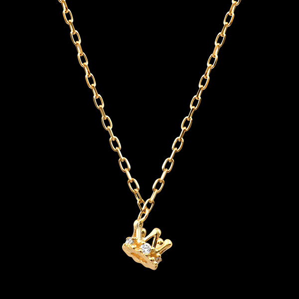 Collar Corona resplandor – Oro amarillo de 9 quilates y diamantes sintéticos