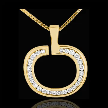 Colgante Manzana - oro amarillo 18 quilates y diamantes