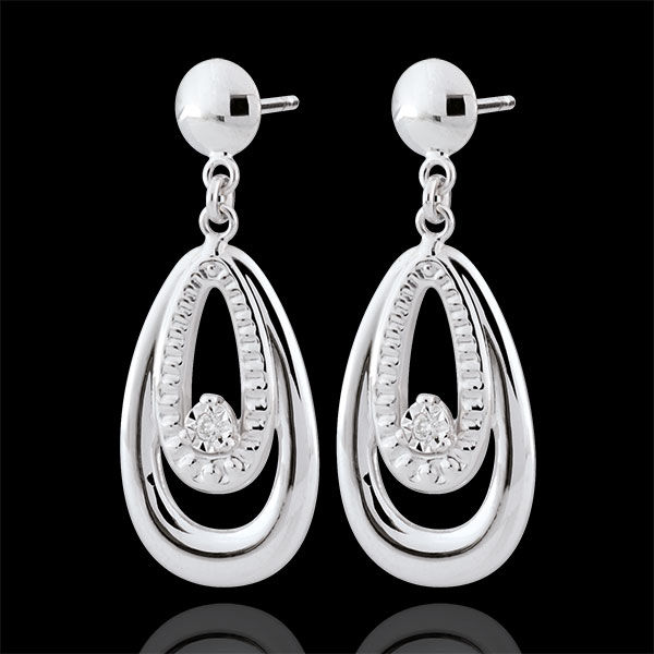 Pendientes Doria - oro blanco 9 quilates
