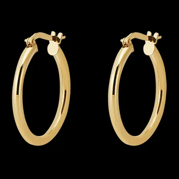 Pendientes de aro medianos - 15mm de diametro - oro amarillo 18 quilates