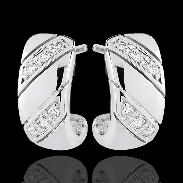 Pendientes de Medio Aro Preciosa - oro blanco 9 quilates 