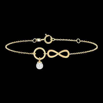 Pulsera Abundancia - Infinito - oro amarillo de 9 quilates y perla