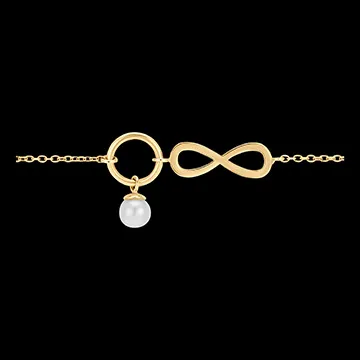Pulsera Abundancia - Infinito - oro amarillo de 9 quilates y perla