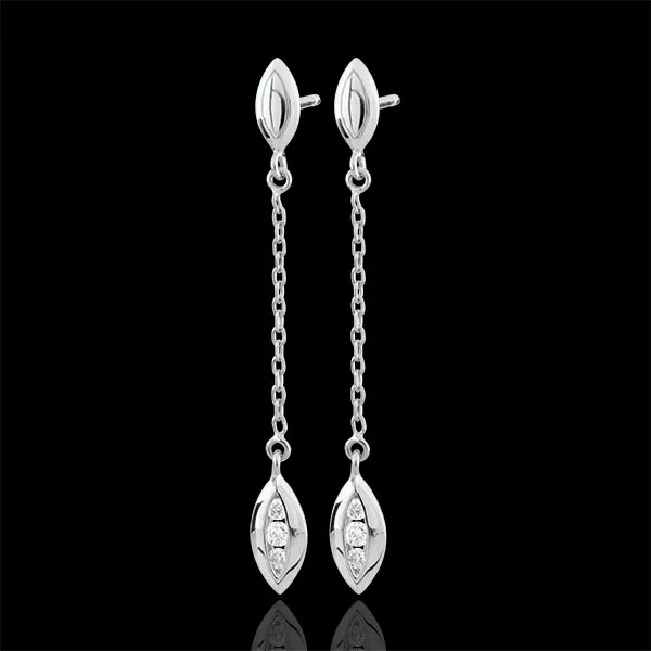 Pendientes Almendras - oro blanco 9 quilates