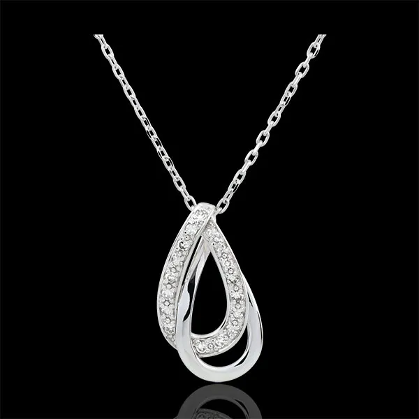 Collar Glamour - oro blanco 9 quilates y 17 diamantes