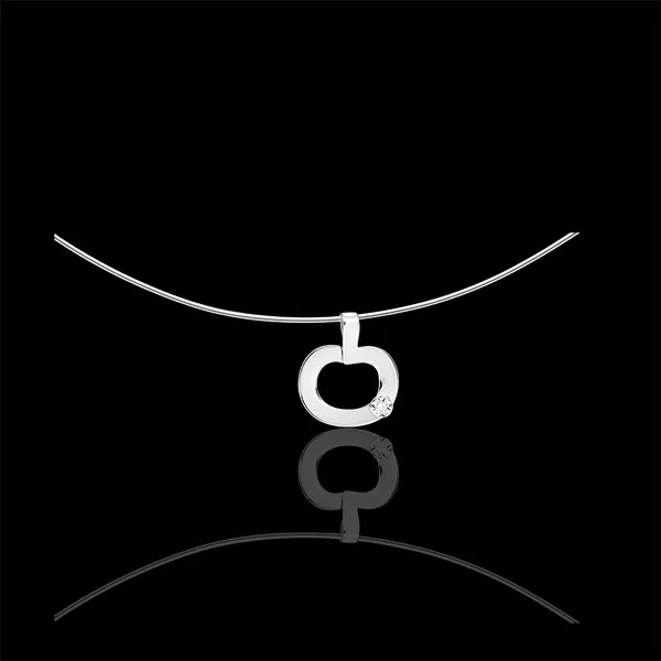 Colgante oro blanco 9 quilates y Diamante - Diapple mini