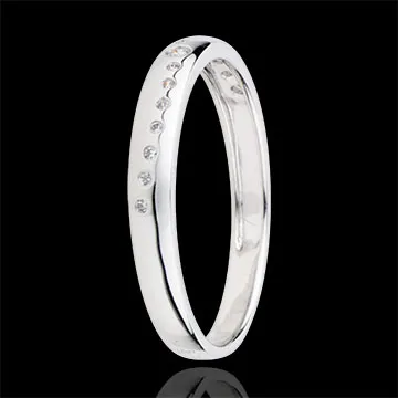Sortija Adiamantada Nupcial - oro blanco 9 quilates