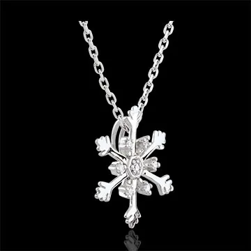 Colgante Copo de Nieve Austral - oro blanco 9 quilates