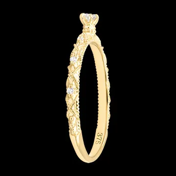 Anillo Éloa – Oro amarillo de 9 quilates y diamantes sintéticos