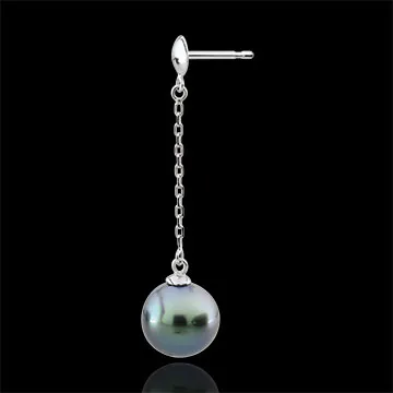 Pendientes Amura - oro blanco 9 quilates y perla