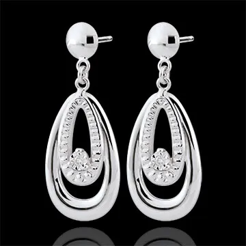 Pendientes Doria - oro blanco 9 quilates