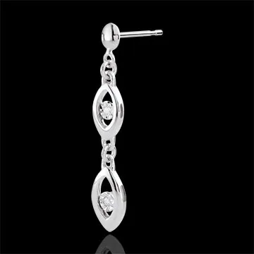 Pendientes Encanto Pavo Real - oro blanco 9 quilates