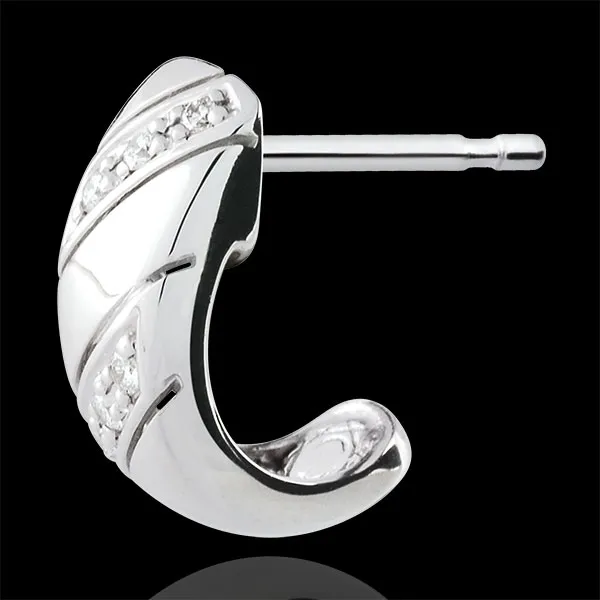 Pendientes de Medio Aro Preciosa - oro blanco 9 quilates