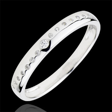 Inel cu diamante Nupţial - aur alb de 18K