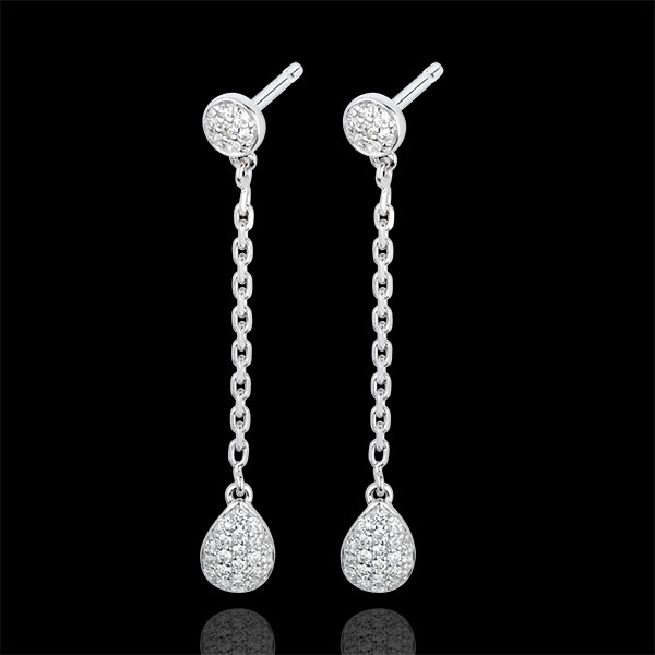 Cercei Rhéa aur alb de 18K şi diamante