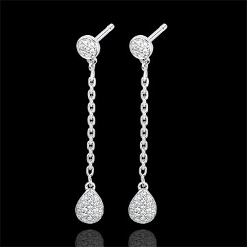 Cercei Rhéa aur alb de 18K şi diamante