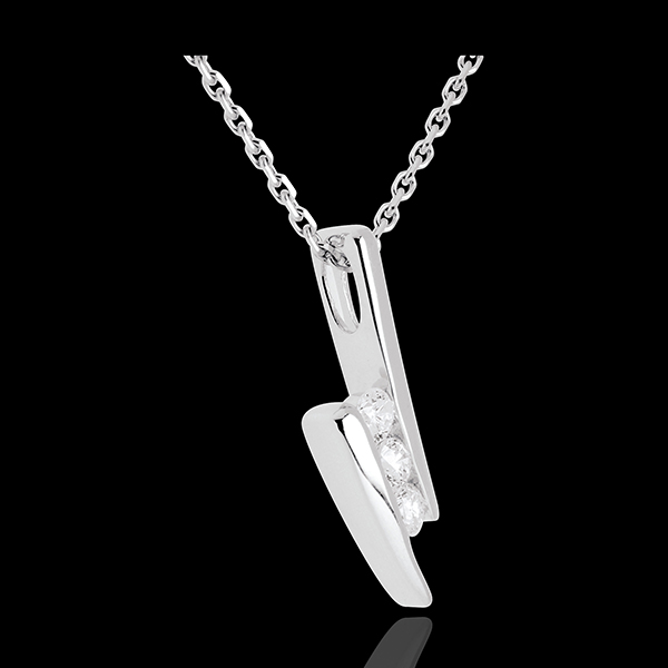 Aerial diamond trilogy necklace white gold - 3 diamonds