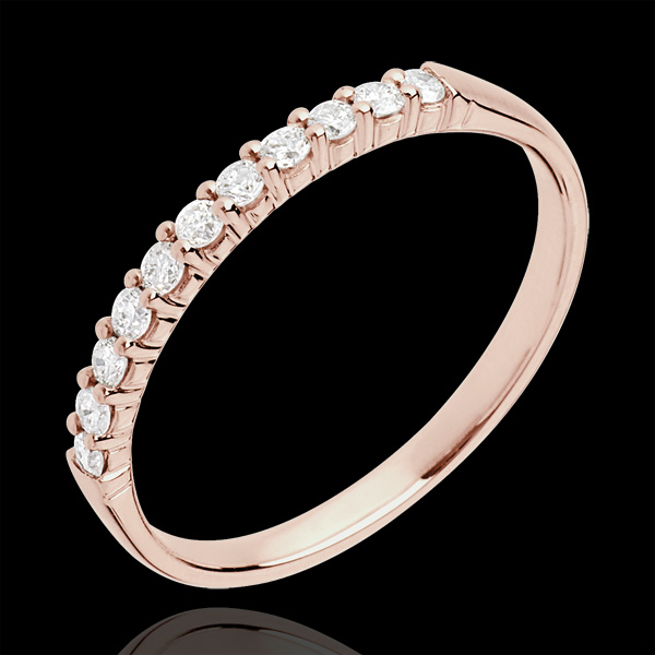 Alianza oro rosa - 11 diamantes
