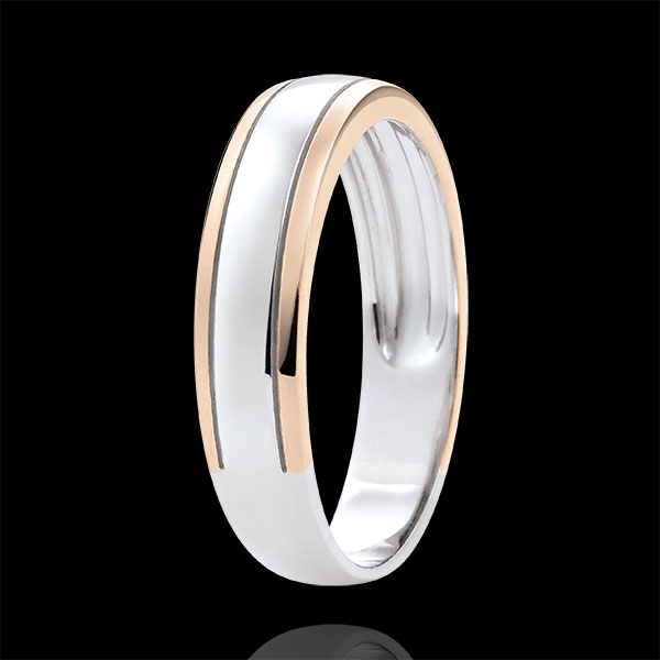 Alliance homme Horizon - or blanc et or rose 9 carats