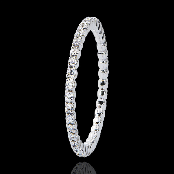 Alliance Origine - Serti Griffes Tour Complet - or blanc 9 carats et diamants