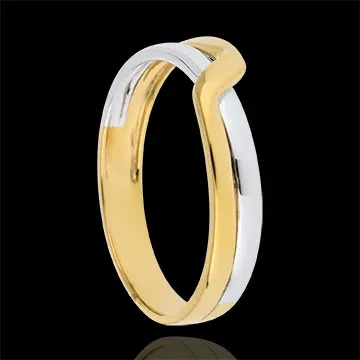 Fede nuziale Passione Eden - Oro bianco e Oro giallo - 9 carati