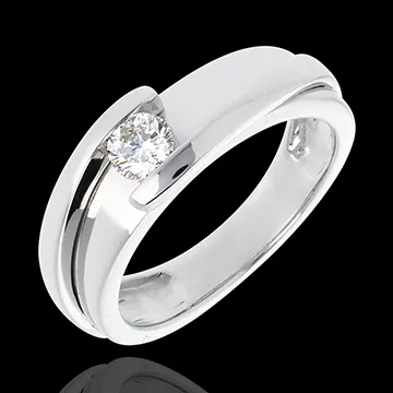 Solitario Nido Prezioso - Bipolare - Oro bianco (TGM+) - 18 carati - Diamante - 0.305 carati