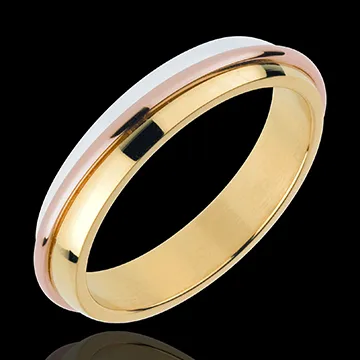 Fede nuziale - Anelli Solari - Oro rosa, Oro bianco e Oro giallo - 18 carati