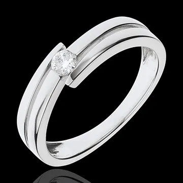 Anello Nido Prezioso - Salomé - Oro bianco - 9 carati - Diamante - 0.11 carati - Diamante