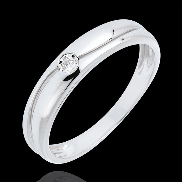 Anello Amore - Oro bianco - 18 carati - Diamante
