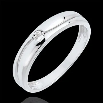 Anello Amore - Oro bianco - 9 carati - Diamante