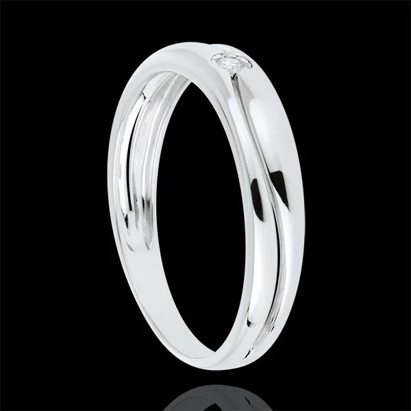 Anello Amore - Oro bianco - 9 carati - Diamante