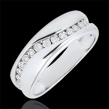 Anello Amore- Multi diamanti - Oro bianco - 9 carati