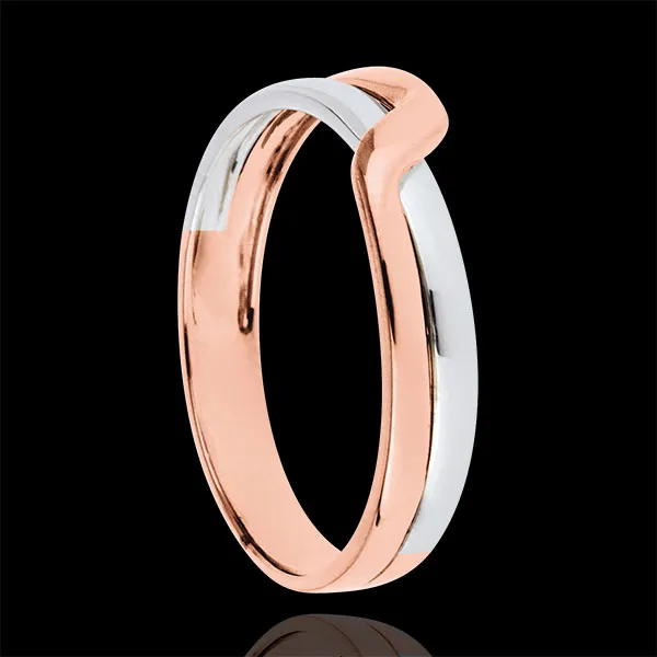 Fede nuziale Passione Eden - Oro bianco e Oro rosa - 9 carati