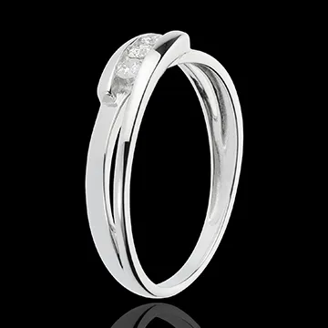 Anello Trilogy Bipolare - Oro bianco - 18 carati - 3 Diamanti - 0.12 carati