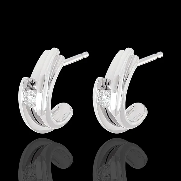 Pendientes bipolar - oro blanco 18 quilates 