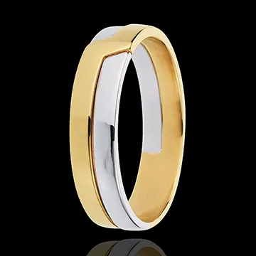 Alliance Clé de Voute - or blanc et or jaune 18 carats