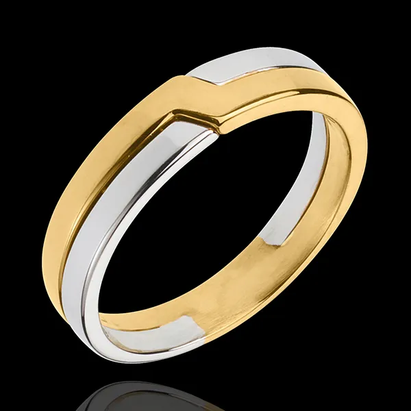 Alliance Clé de Voute - or blanc et or jaune 18 carats