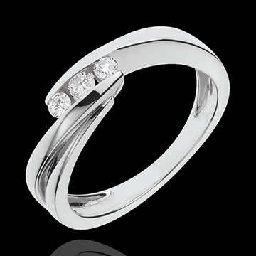 Anillo trilogía Nido Precioso - Riturnelo - oro blanco 18 quilates - 3 diamantes