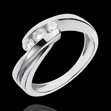 Anillo trilogía Nido Precioso - Riturnelo - oro amarillo y blanco 18 quilates - 3 diamantes
